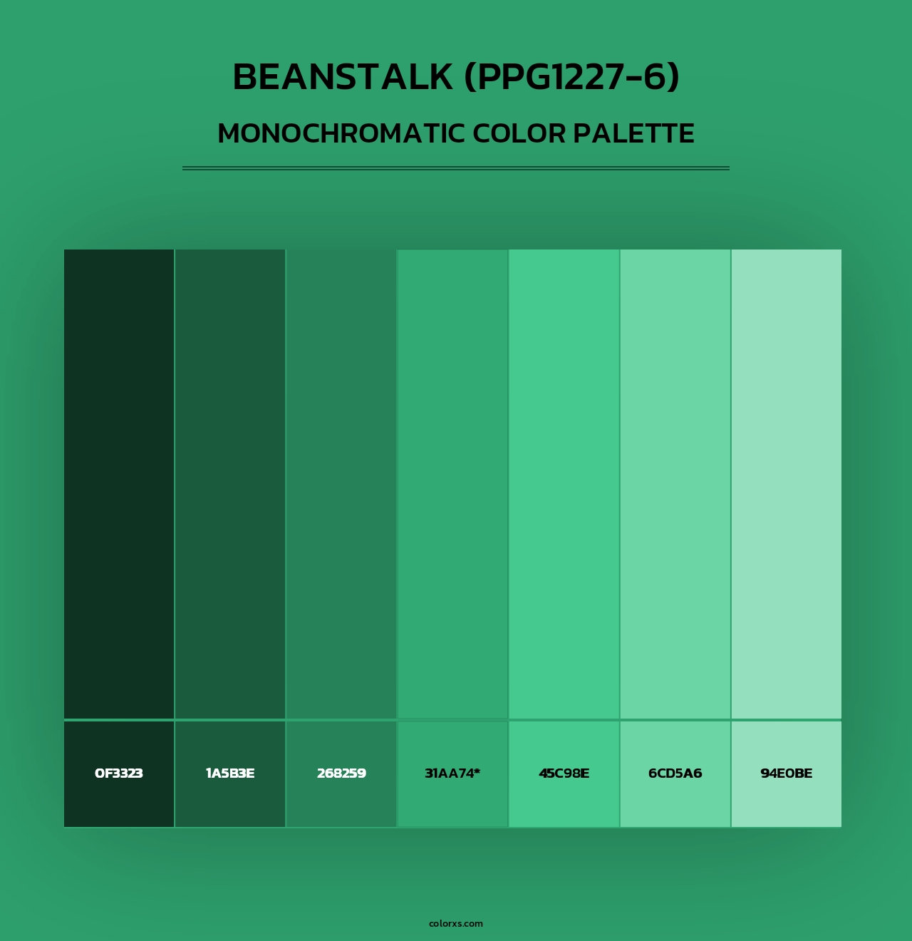 Beanstalk (PPG1227-6) - Monochromatic Color Palette