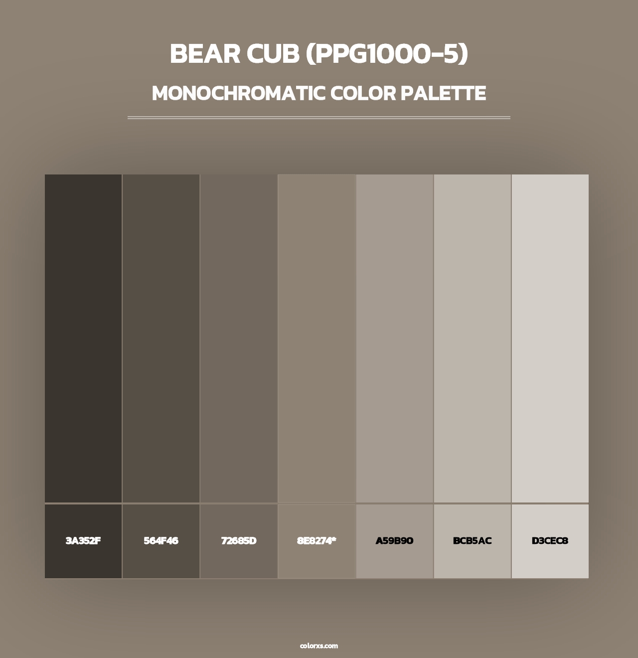 Bear Cub (PPG1000-5) - Monochromatic Color Palette