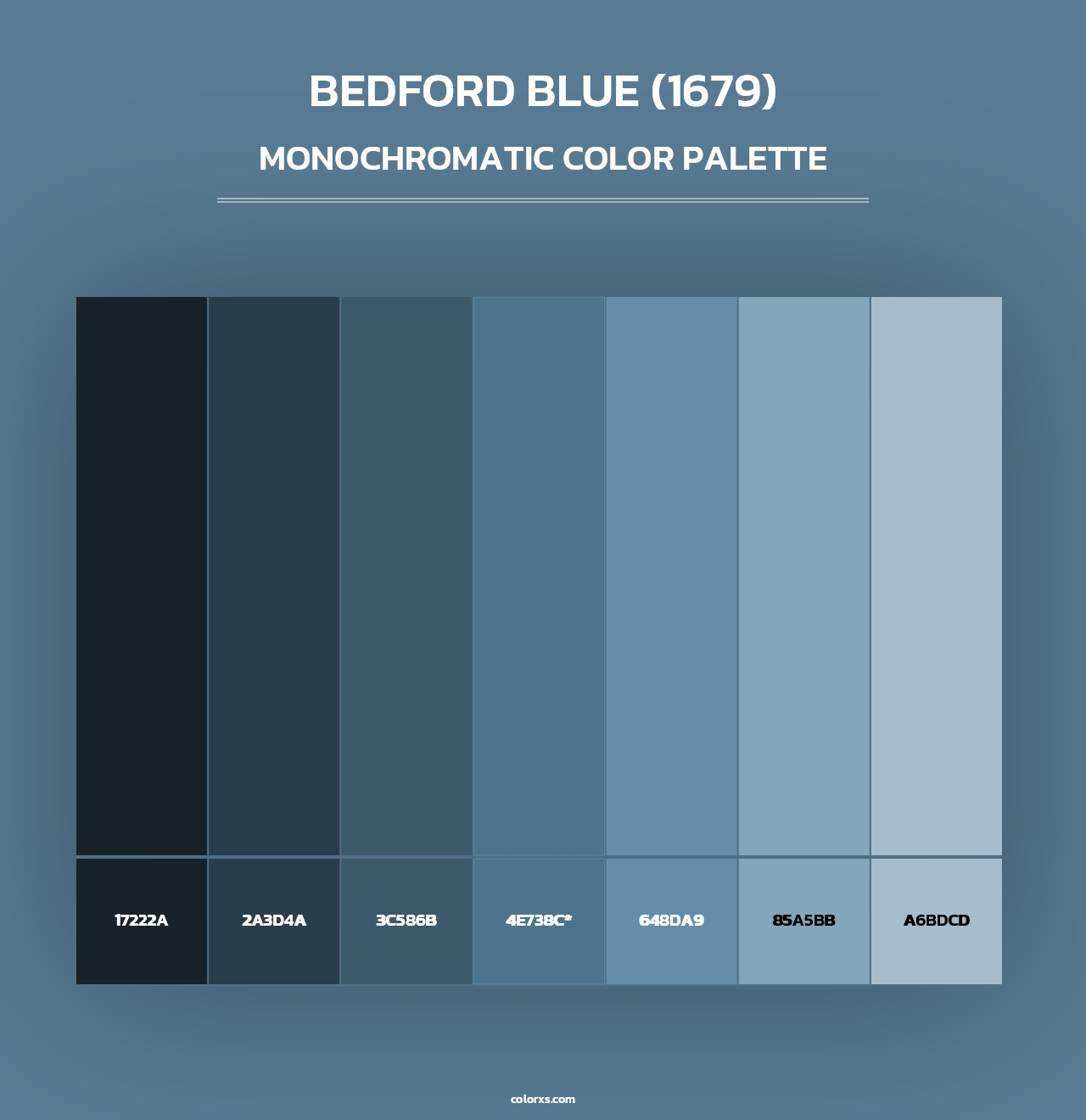 Bedford Blue (1679) - Monochromatic Color Palette