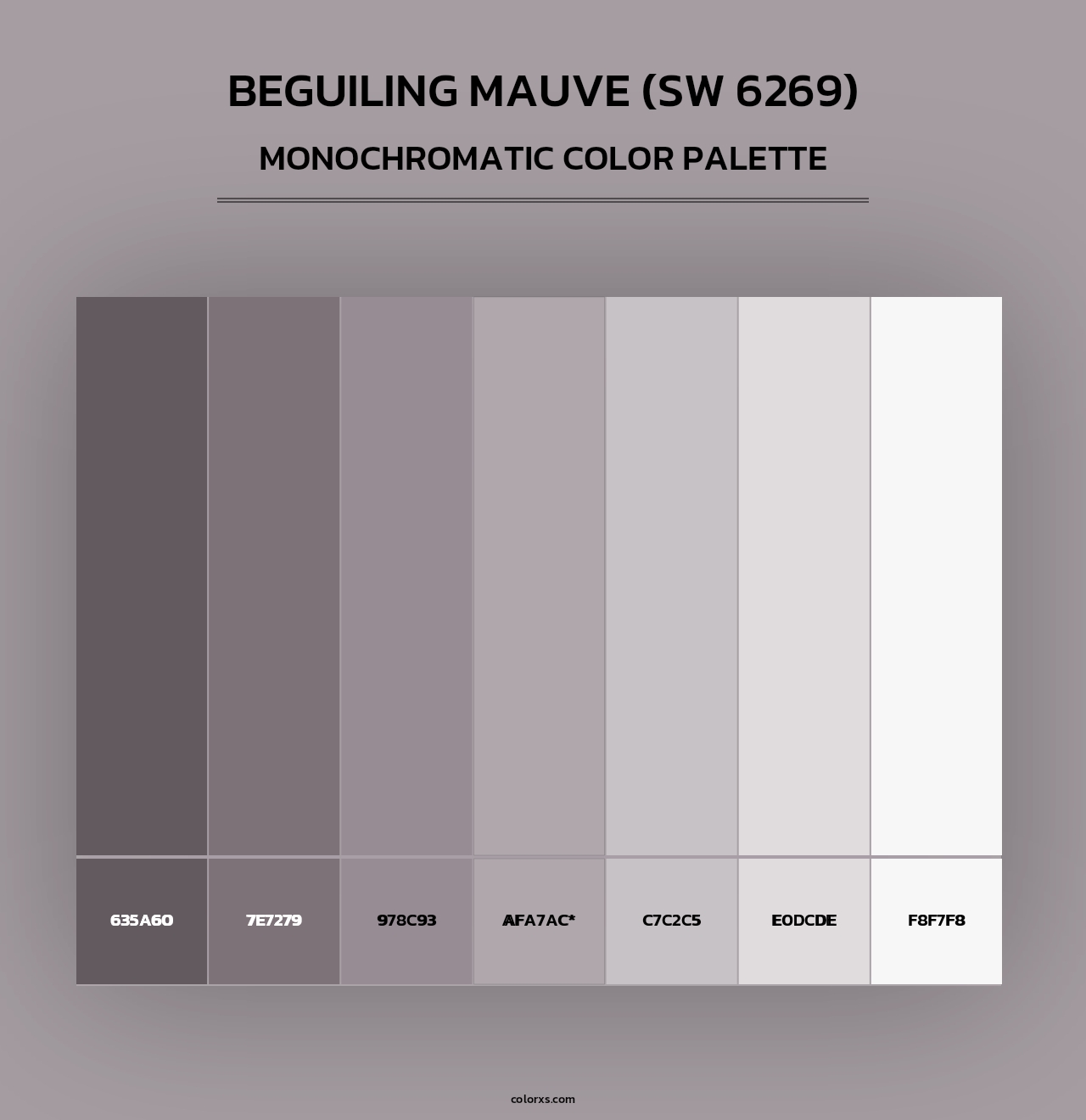 Beguiling Mauve (SW 6269) - Monochromatic Color Palette