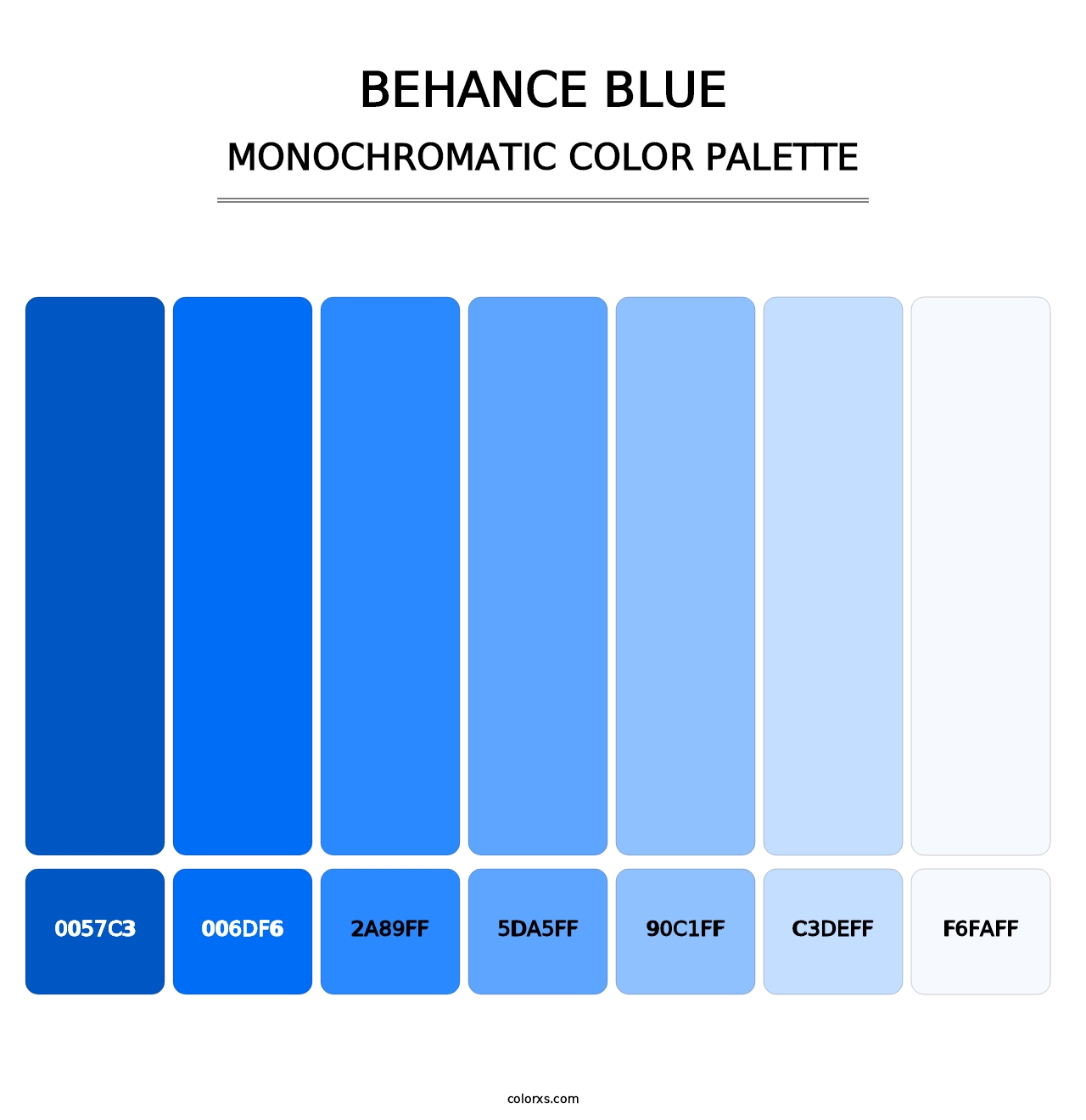 Behance Blue - Monochromatic Color Palette