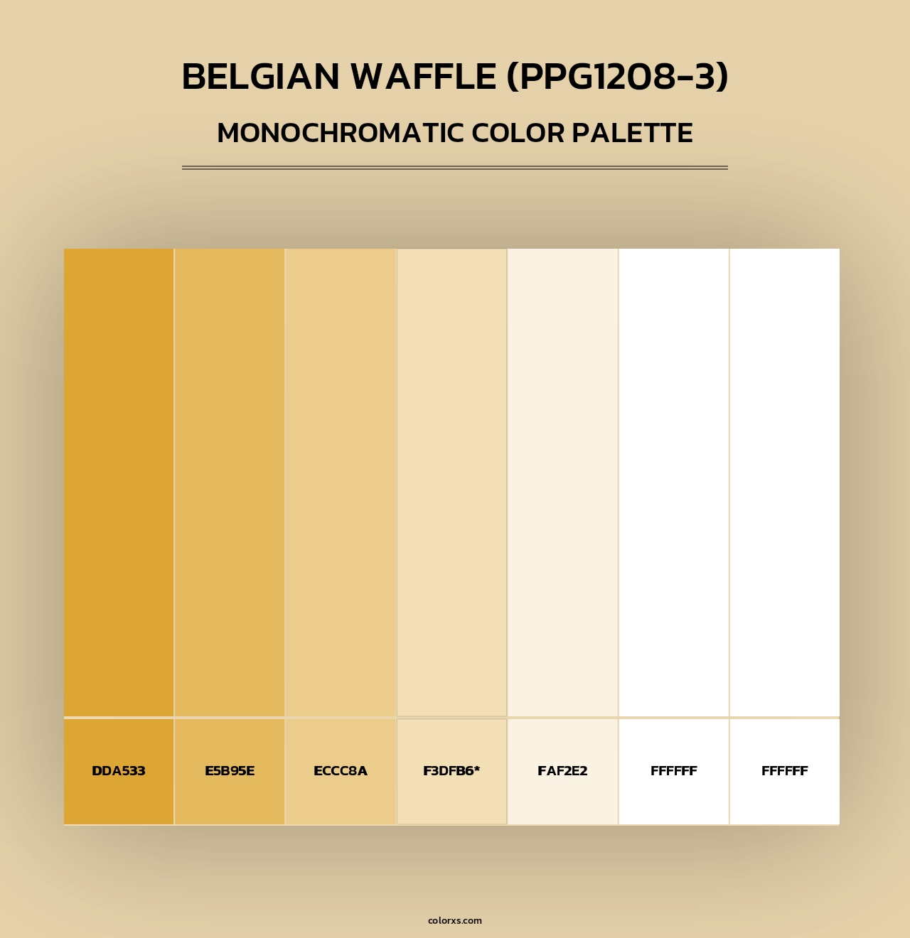 Belgian Waffle (PPG1208-3) - Monochromatic Color Palette