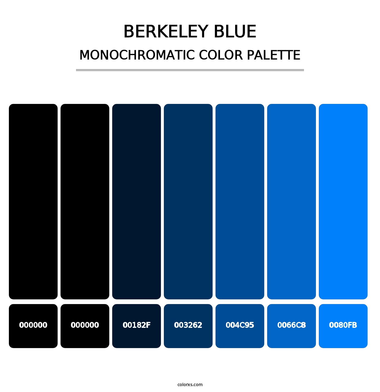 Berkeley Blue - Monochromatic Color Palette