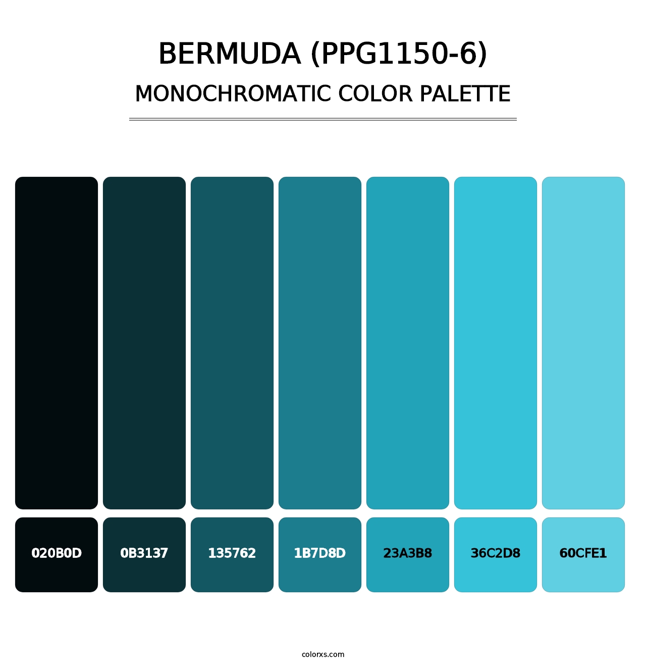 Bermuda (PPG1150-6) - Monochromatic Color Palette