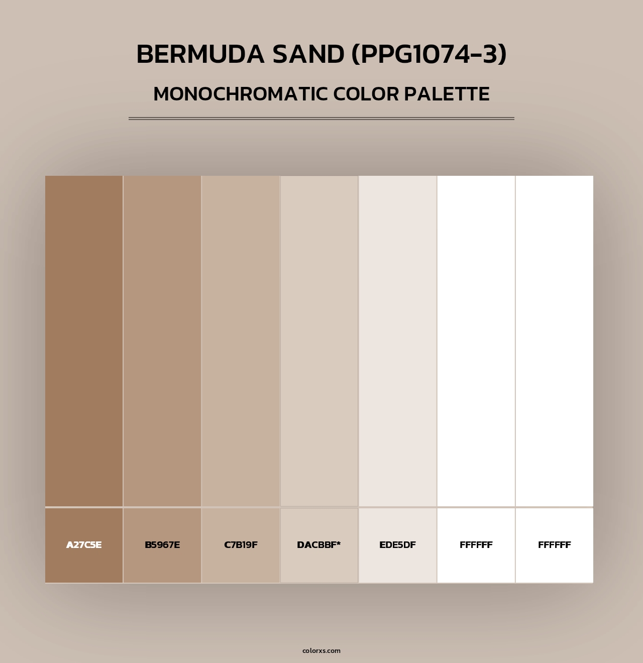 Bermuda Sand (PPG1074-3) - Monochromatic Color Palette