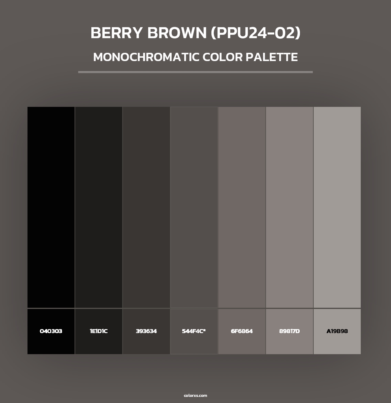 Berry Brown (PPU24-02) - Monochromatic Color Palette