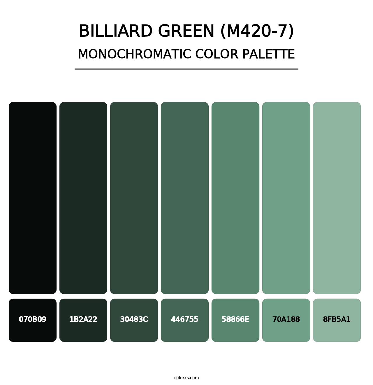 Billiard Green (M420-7) - Monochromatic Color Palette