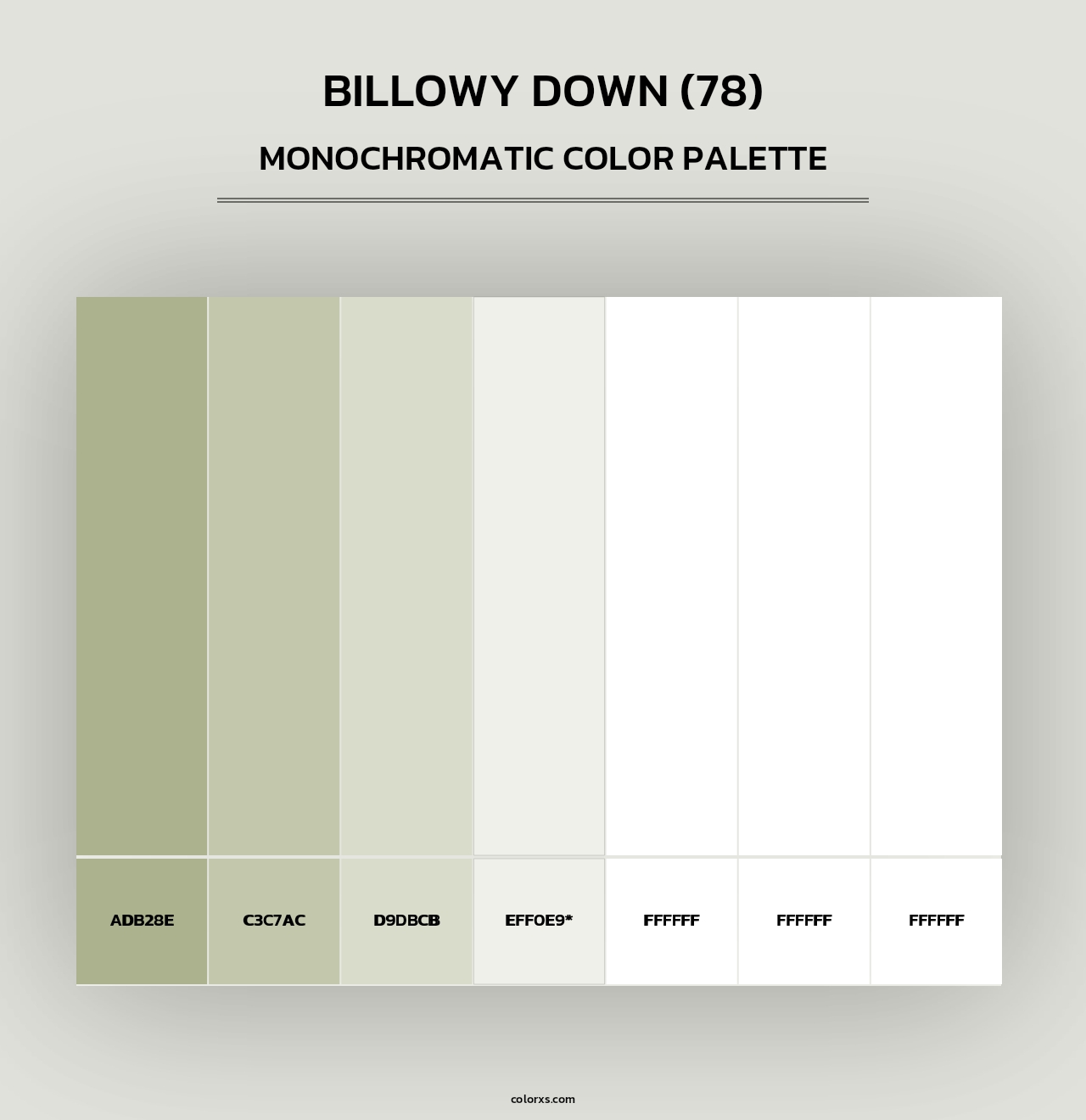 Billowy Down (78) - Monochromatic Color Palette
