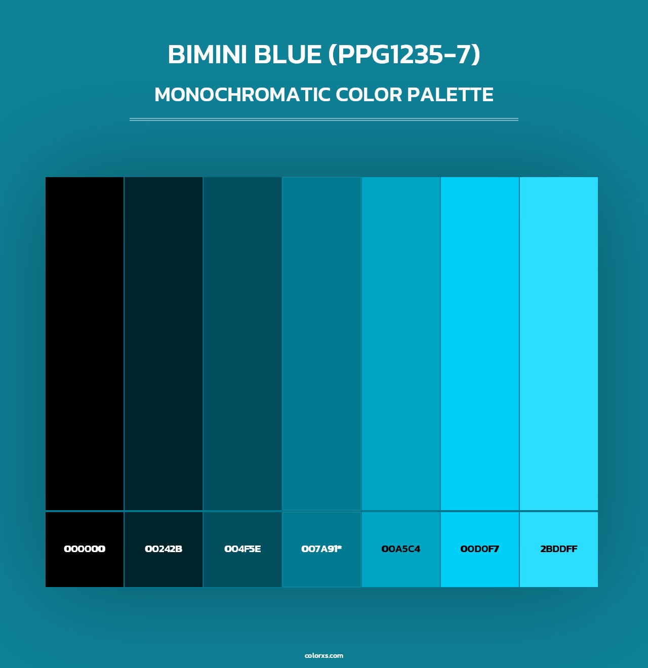 Bimini Blue (PPG1235-7) - Monochromatic Color Palette