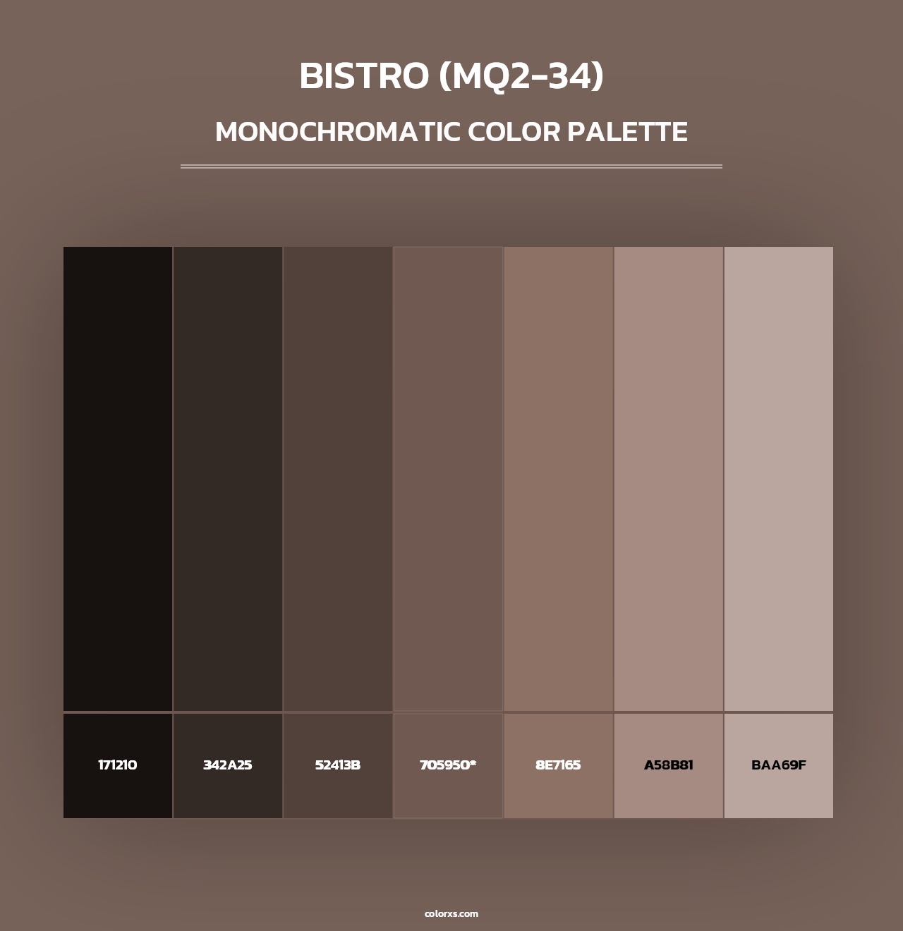 Bistro (MQ2-34) - Monochromatic Color Palette