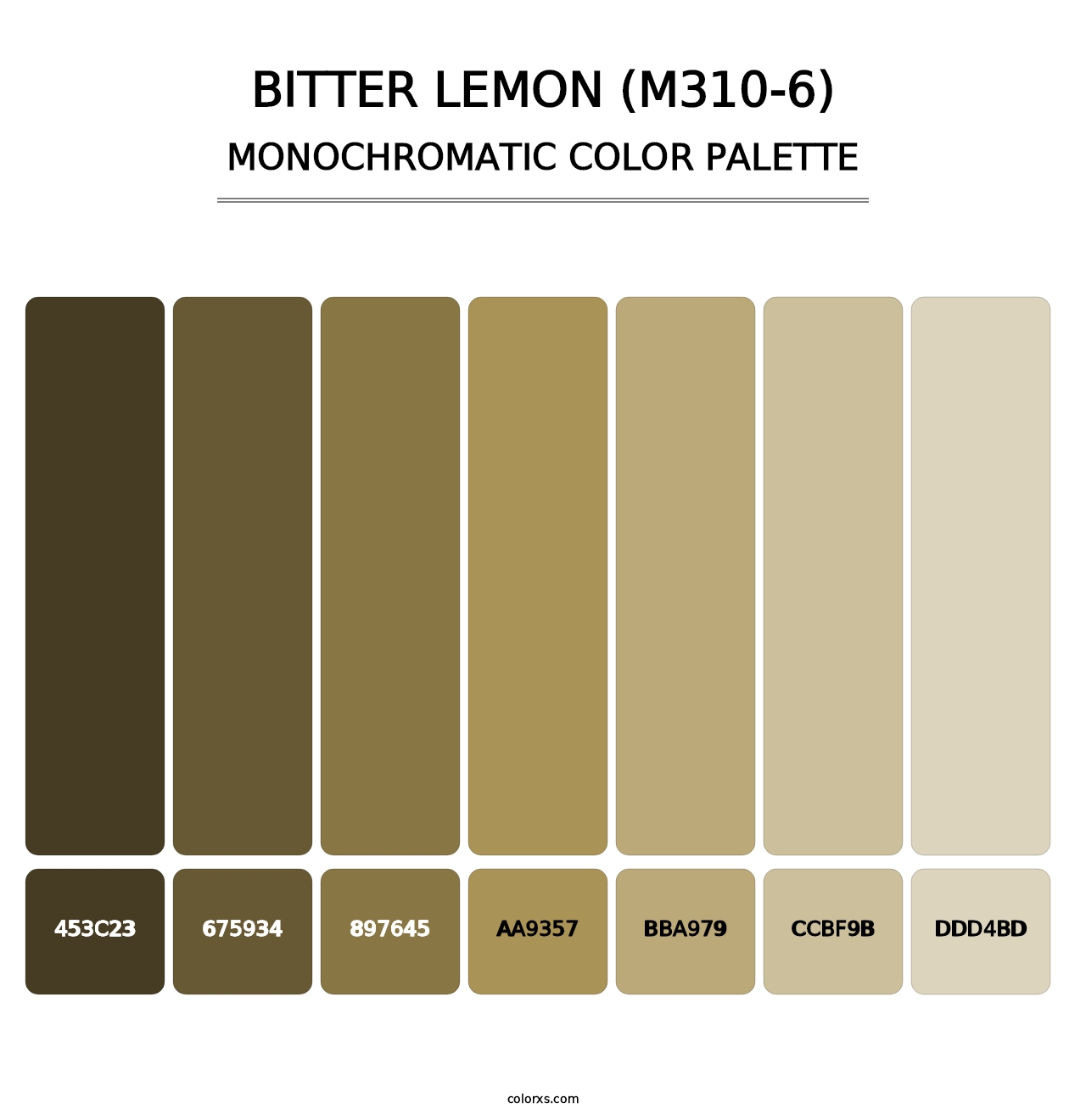 Bitter Lemon (M310-6) - Monochromatic Color Palette