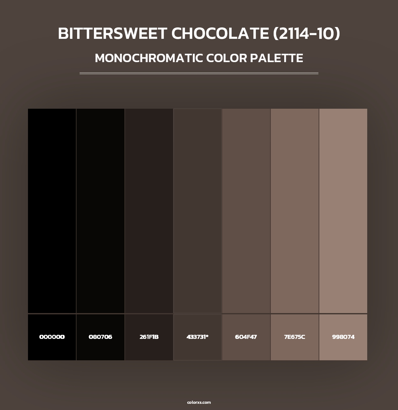Bittersweet Chocolate (2114-10) - Monochromatic Color Palette