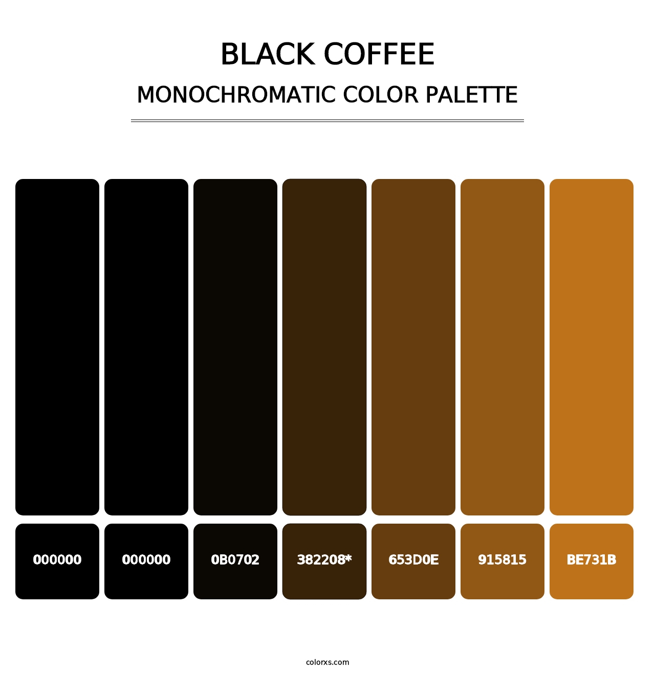 Black Coffee - Monochromatic Color Palette