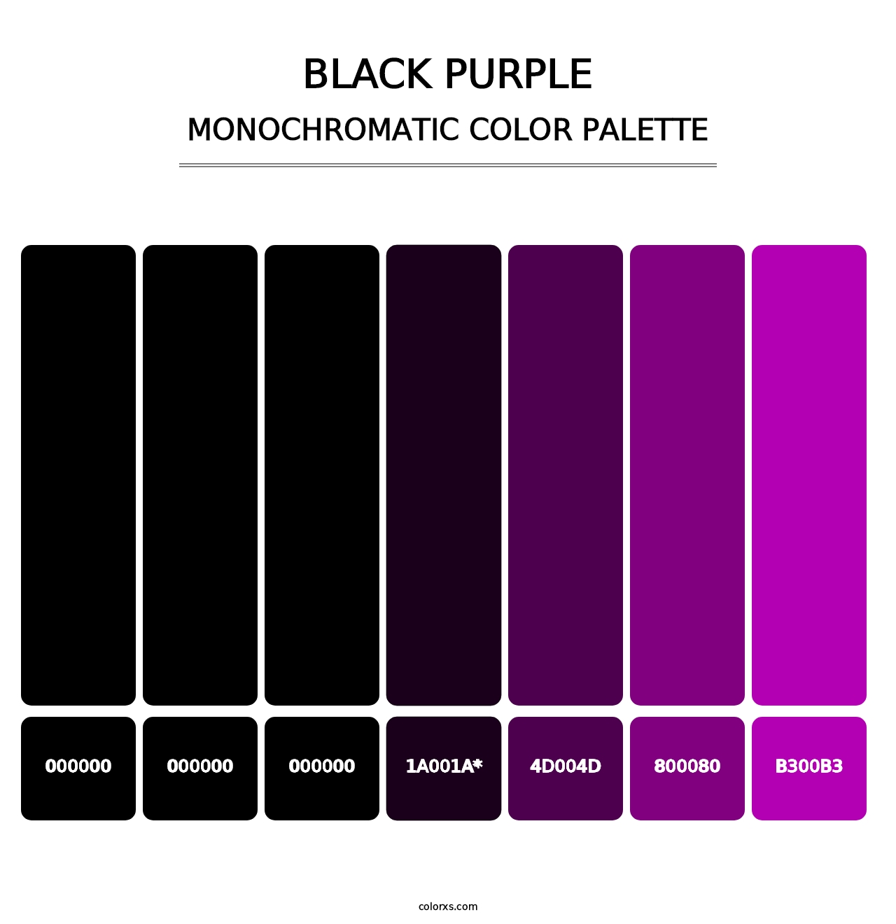 Black Purple - Monochromatic Color Palette