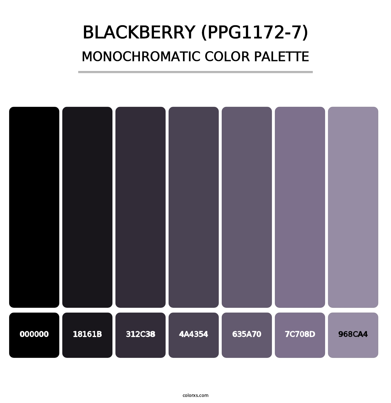 Blackberry (PPG1172-7) - Monochromatic Color Palette