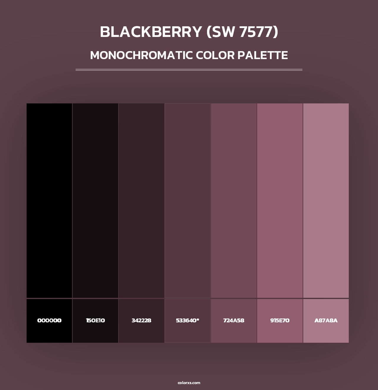 Blackberry (SW 7577) - Monochromatic Color Palette