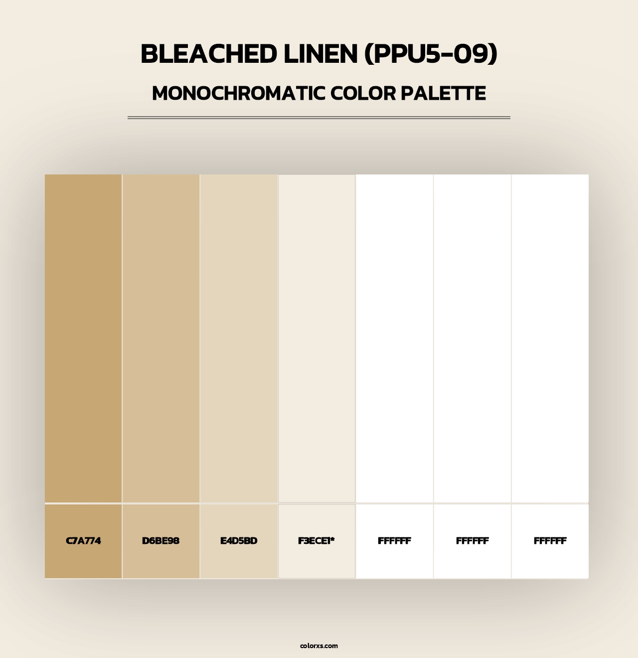 Bleached Linen (PPU5-09) - Monochromatic Color Palette