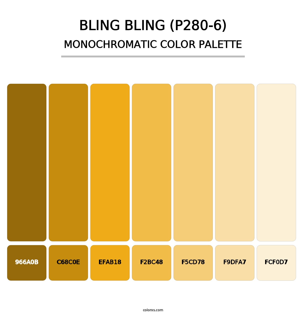 Bling Bling (P280-6) - Monochromatic Color Palette