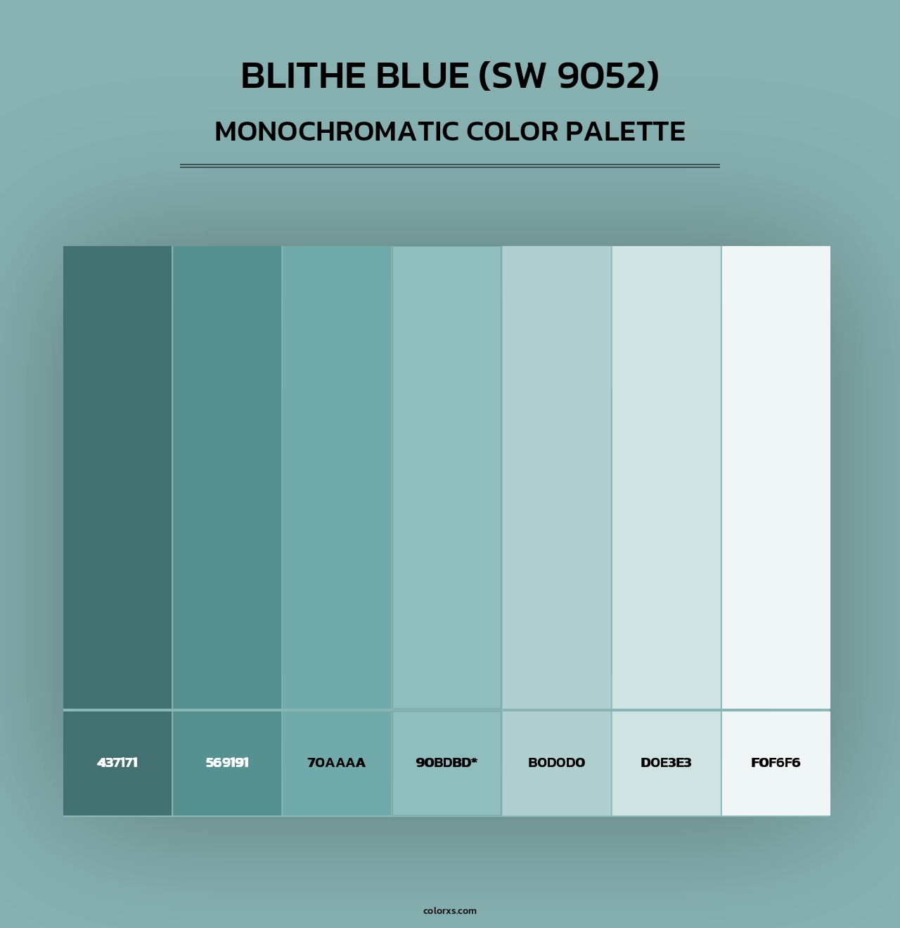 Blithe Blue (SW 9052) - Monochromatic Color Palette