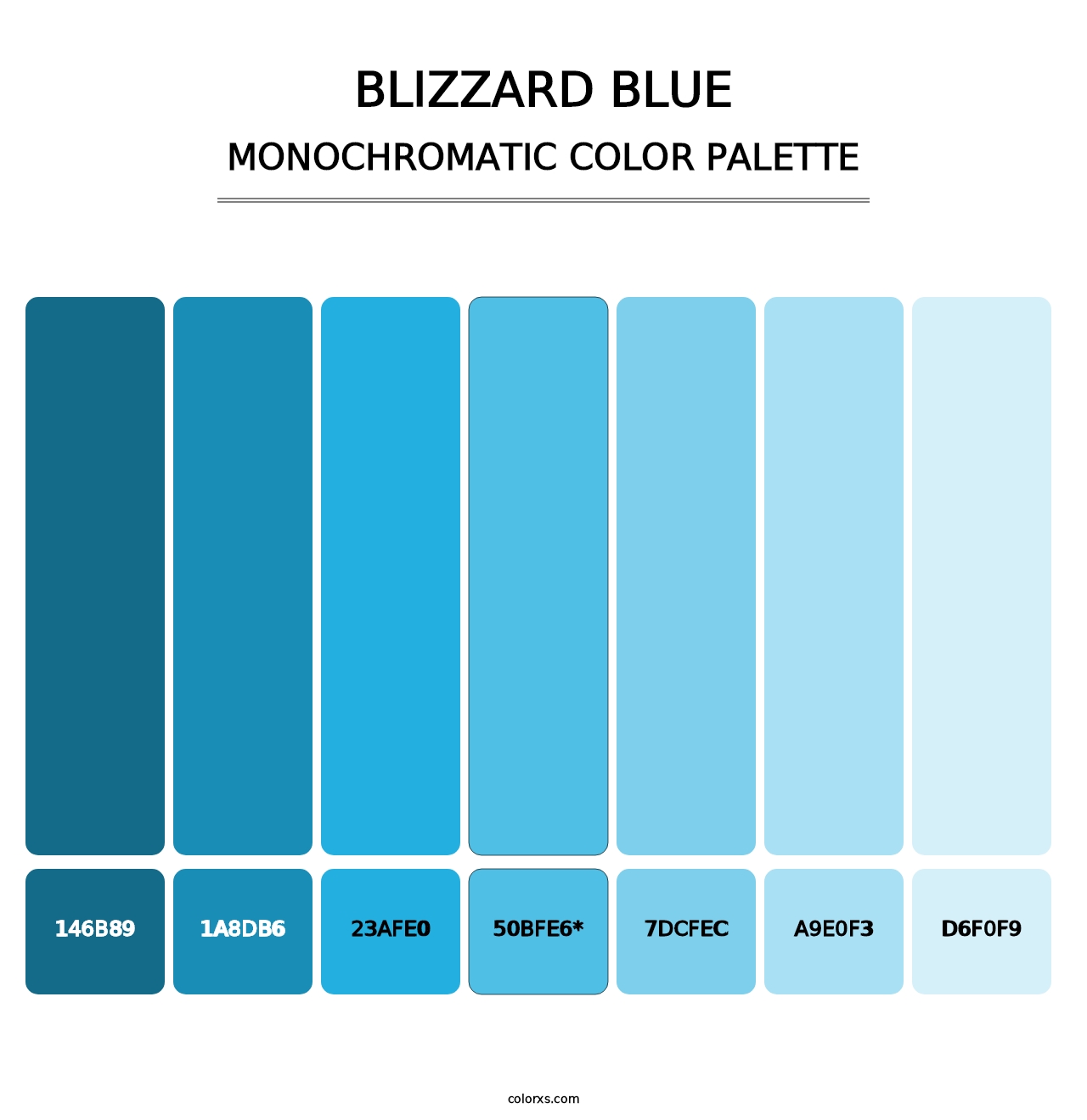 Blizzard Blue - Monochromatic Color Palette