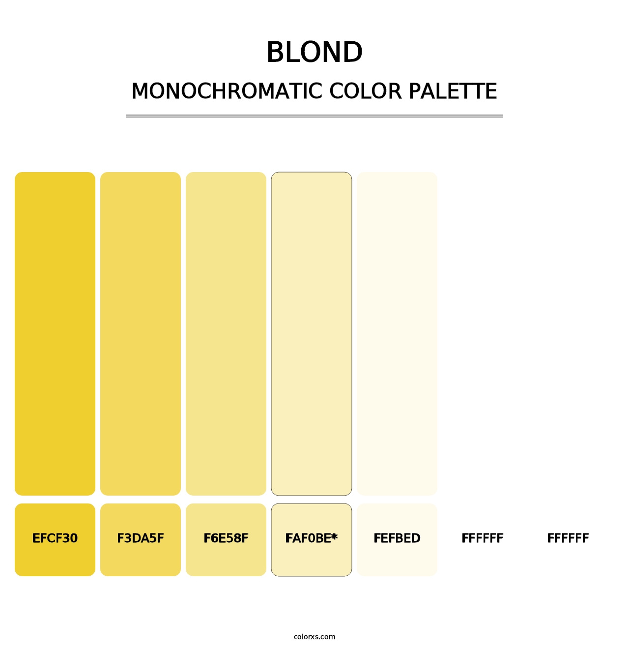 Blond - Monochromatic Color Palette