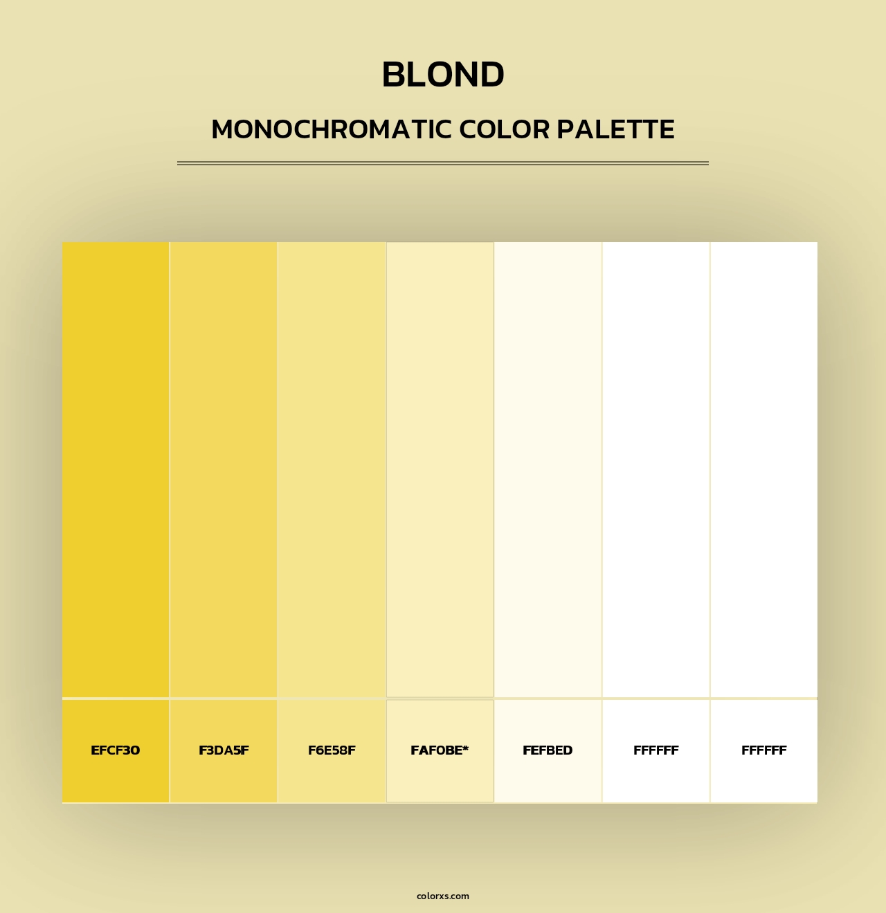 Blond - Monochromatic Color Palette