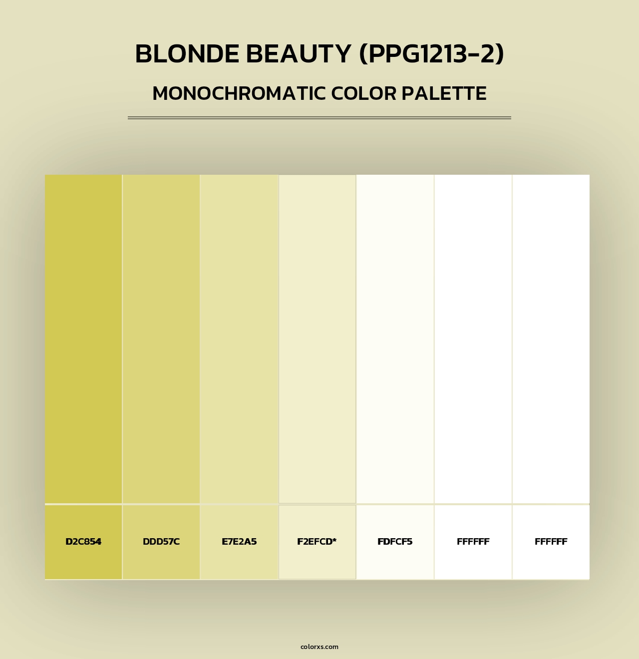 Blonde Beauty (PPG1213-2) - Monochromatic Color Palette