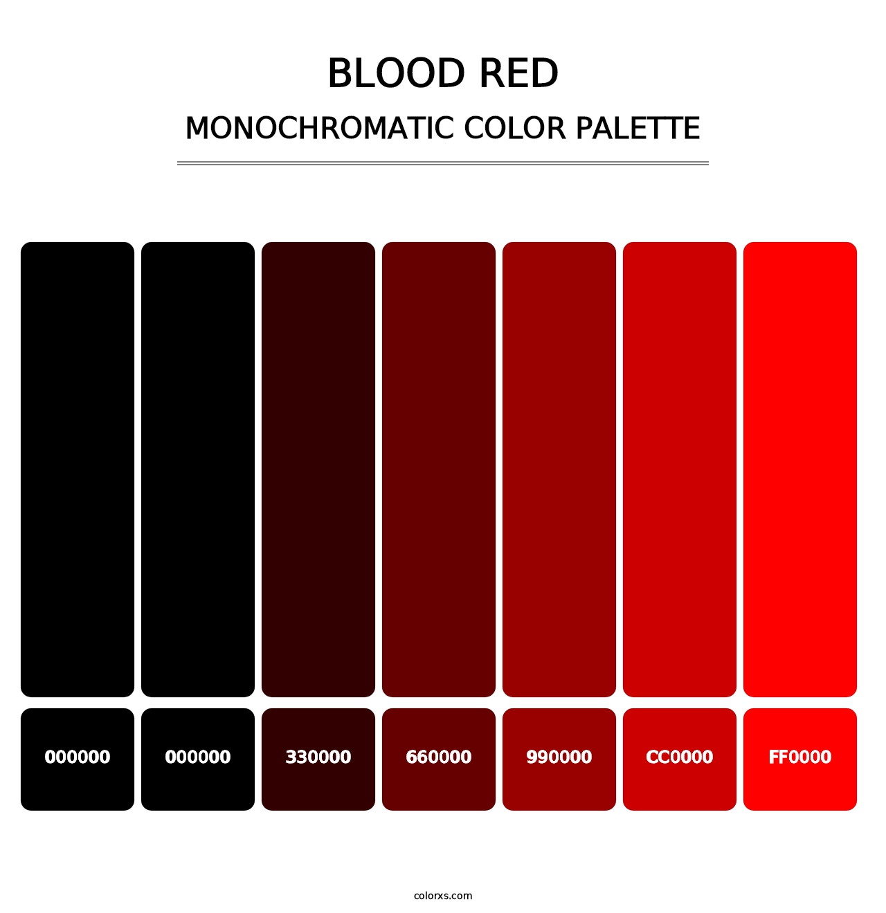 Blood Red - Monochromatic Color Palette
