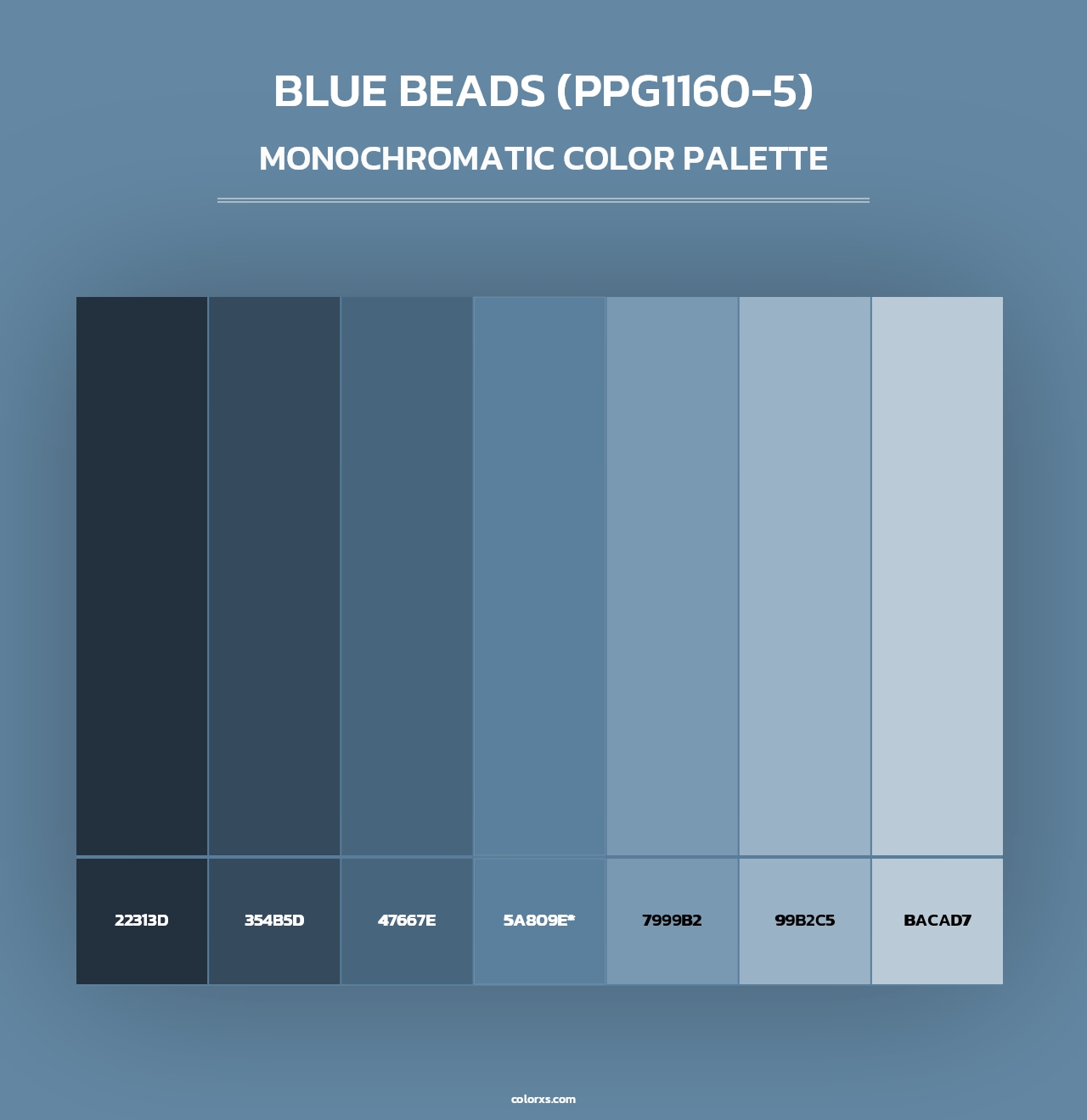 Blue Beads (PPG1160-5) - Monochromatic Color Palette