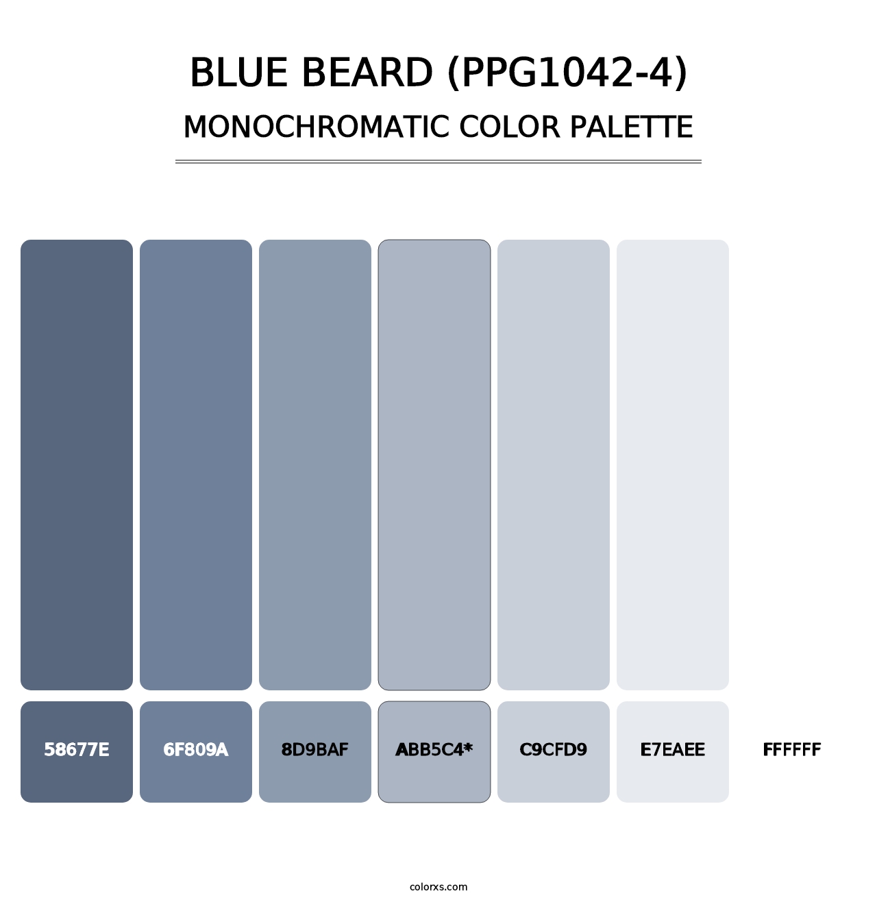 Blue Beard (PPG1042-4) - Monochromatic Color Palette