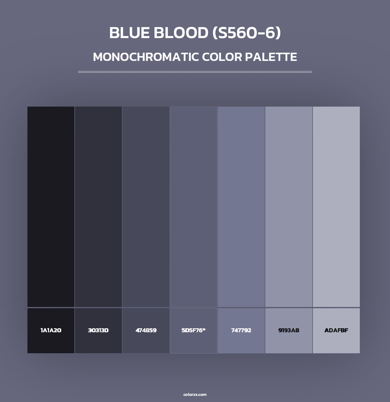 Blue Blood (S560-6) - Monochromatic Color Palette