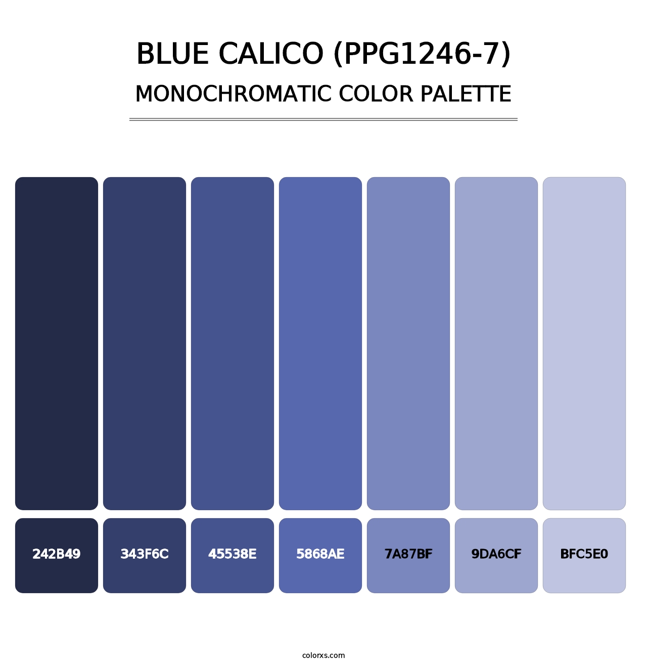 Blue Calico (PPG1246-7) - Monochromatic Color Palette