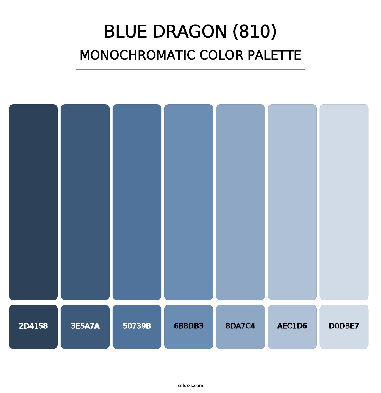 Blue Dragon (810) - Monochromatic Color Palette