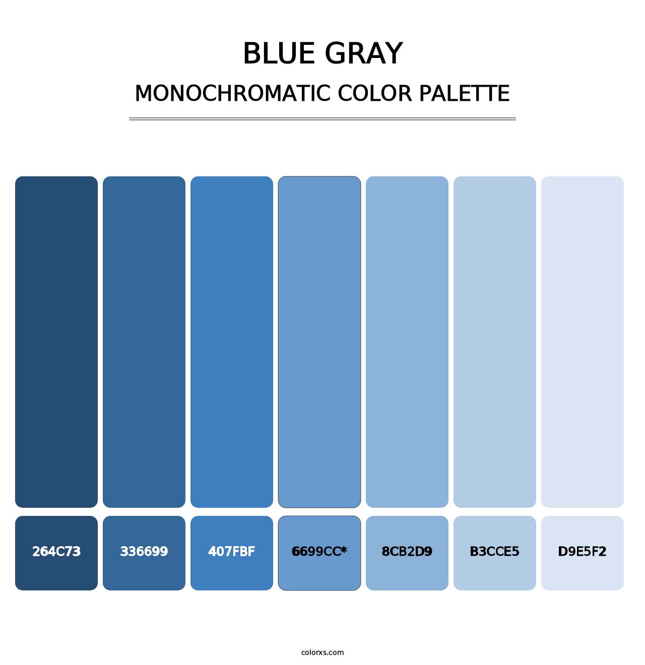 Blue Gray - Monochromatic Color Palette