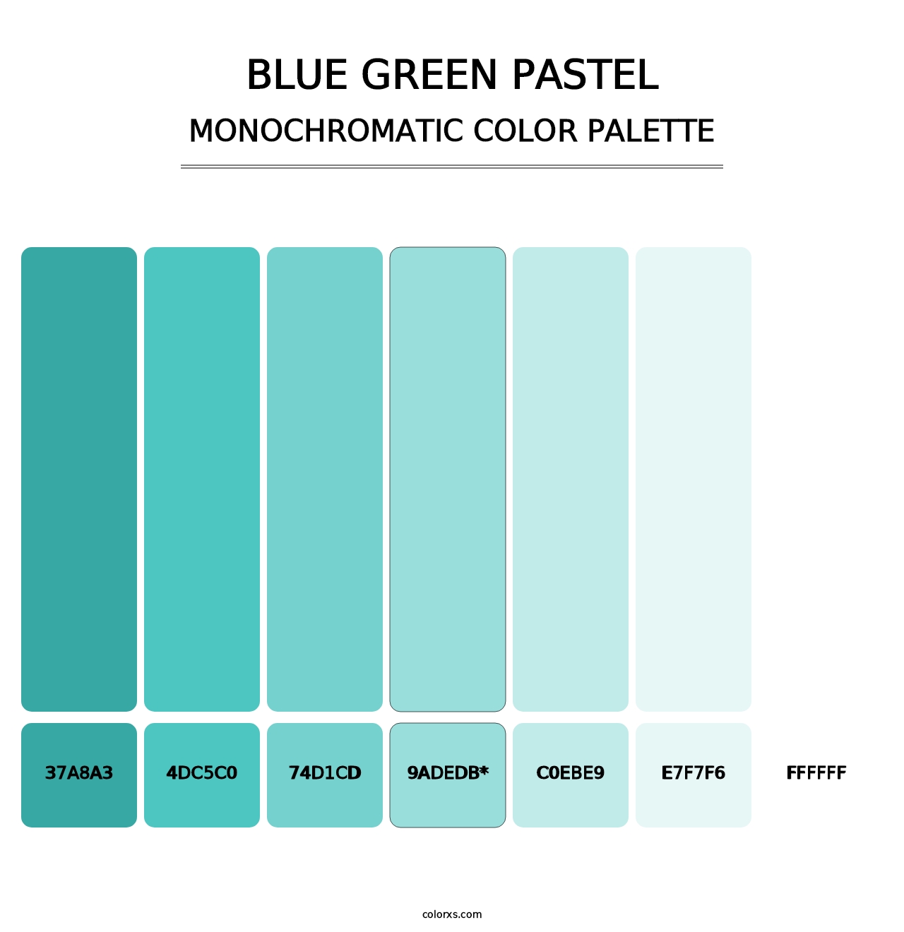 Blue Green Pastel - Monochromatic Color Palette