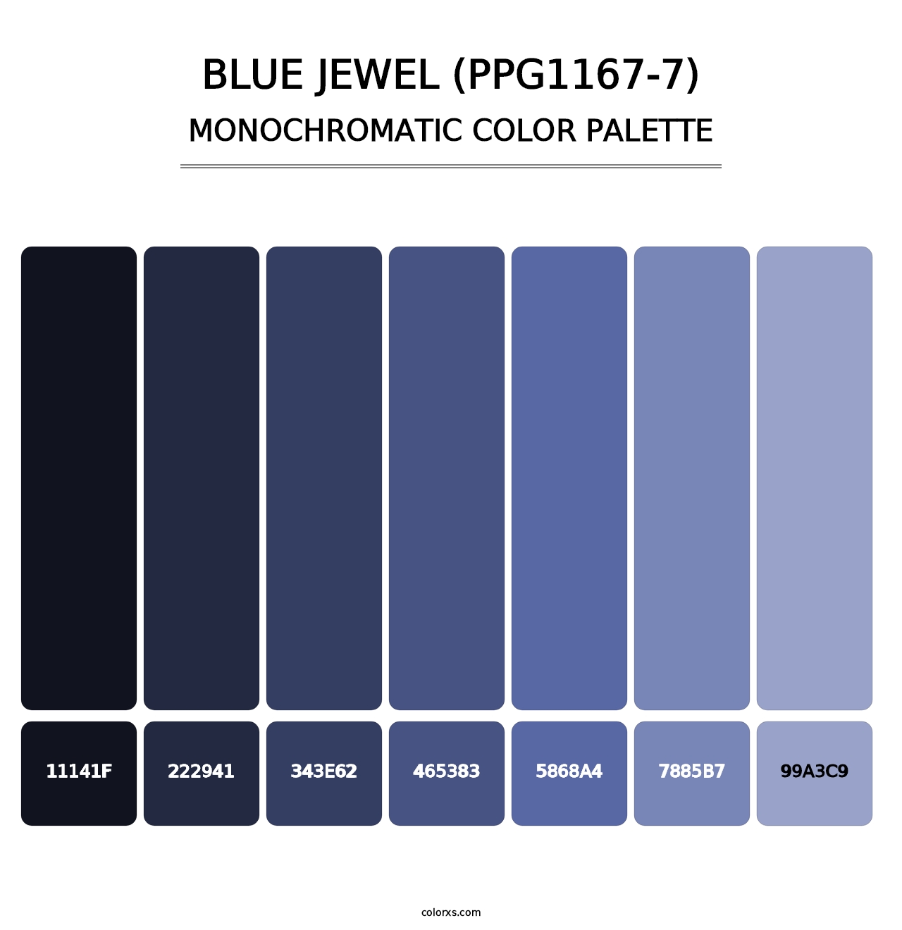 Blue Jewel (PPG1167-7) - Monochromatic Color Palette