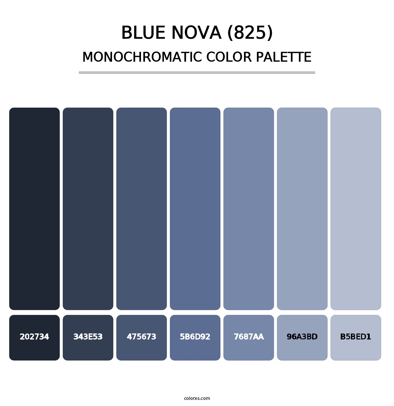 Blue Nova (825) - Monochromatic Color Palette