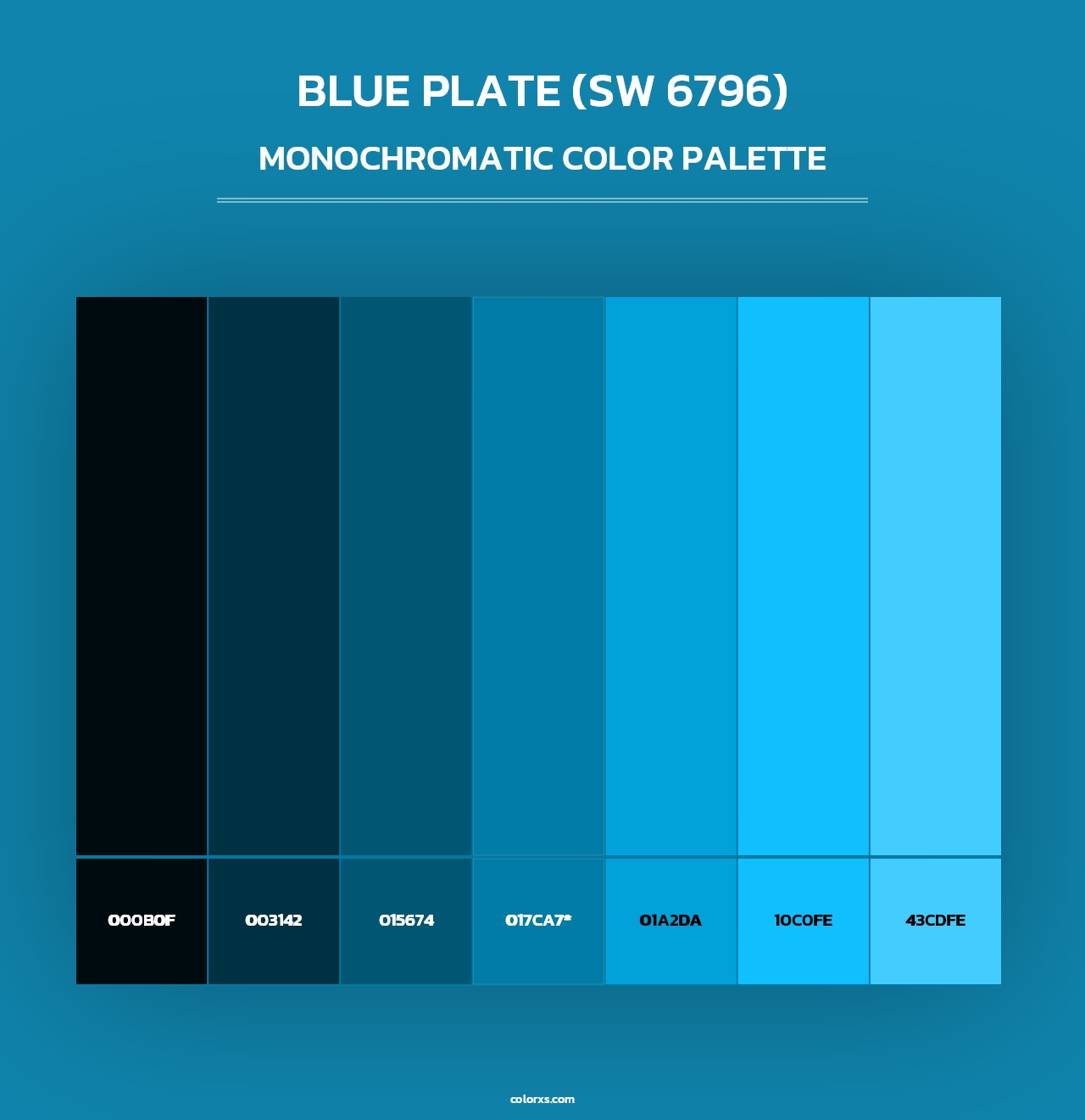 Blue Plate (SW 6796) - Monochromatic Color Palette