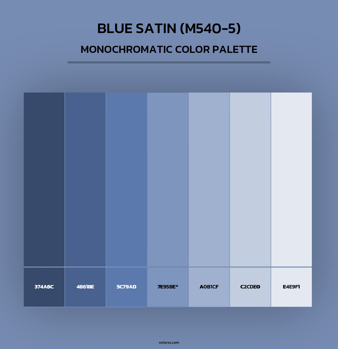 Blue Satin (M540-5) - Monochromatic Color Palette