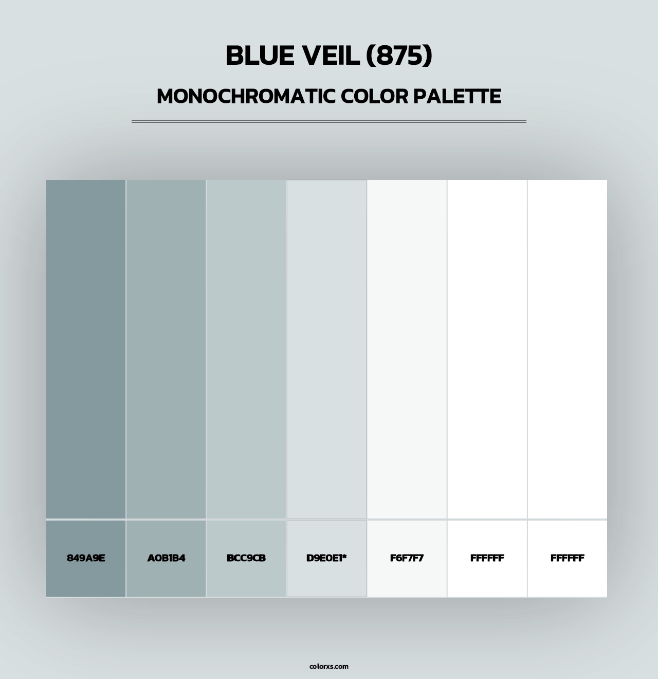 Blue Veil (875) - Monochromatic Color Palette