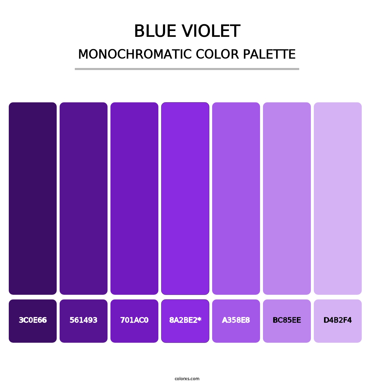 Blue Violet - Monochromatic Color Palette