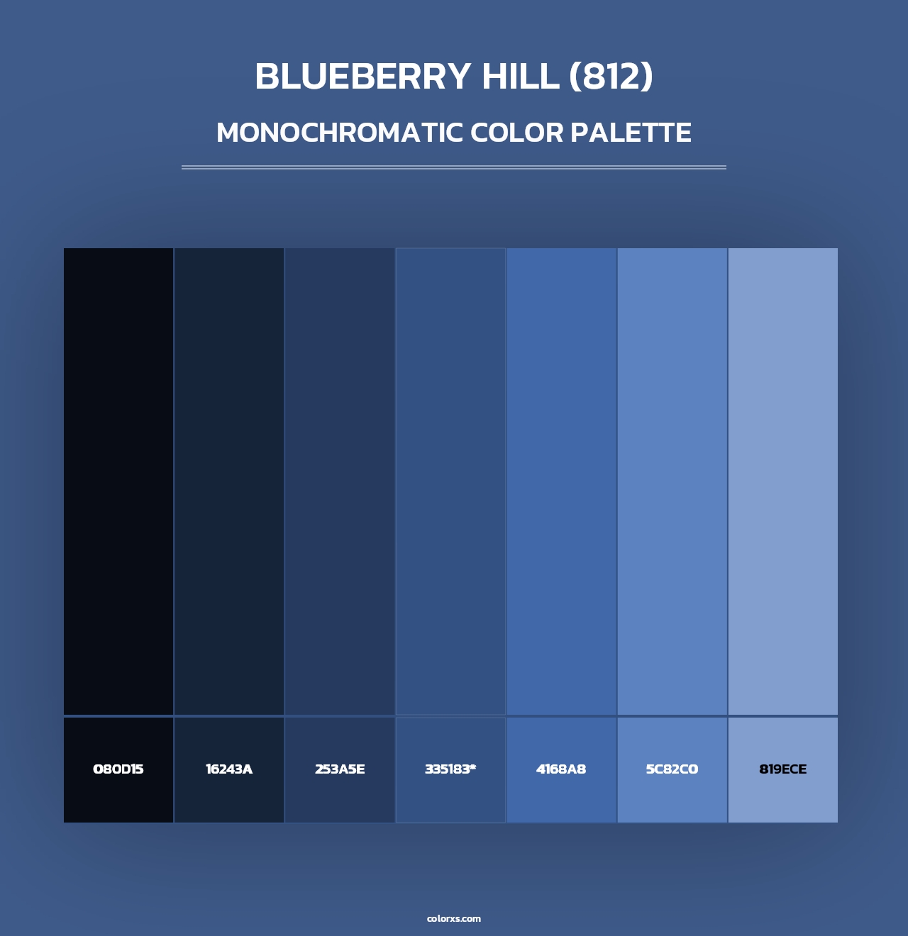 Blueberry Hill (812) - Monochromatic Color Palette