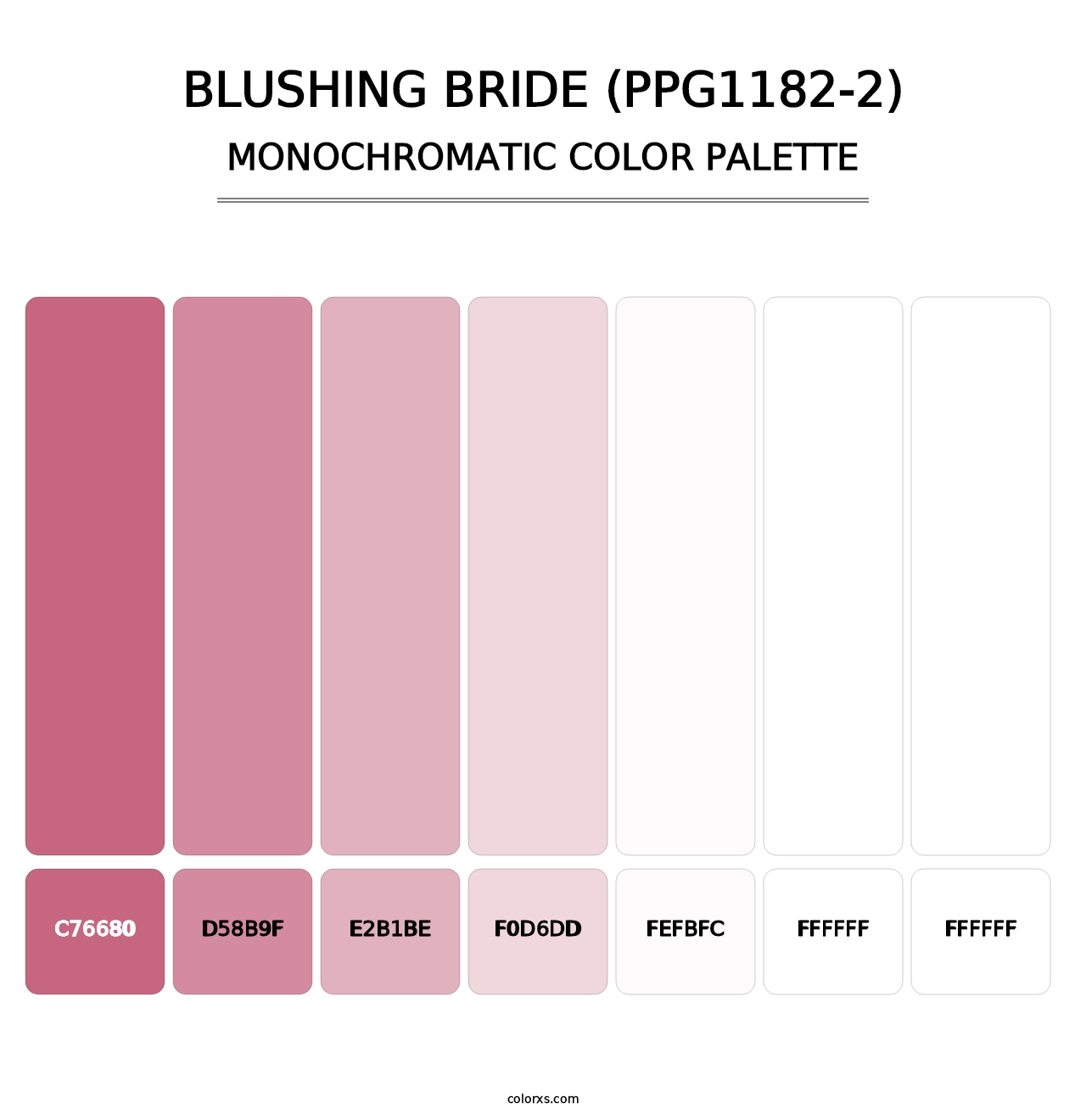 Blushing Bride (PPG1182-2) - Monochromatic Color Palette