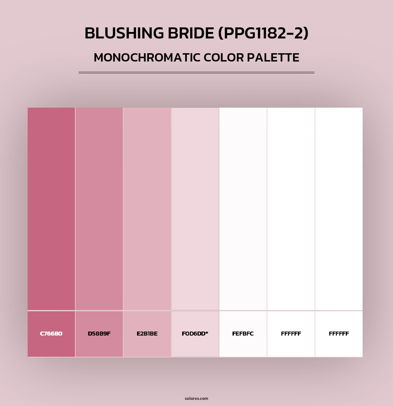 Blushing Bride (PPG1182-2) - Monochromatic Color Palette