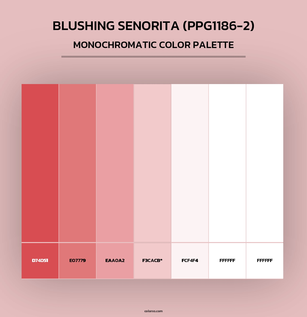 Blushing Senorita (PPG1186-2) - Monochromatic Color Palette