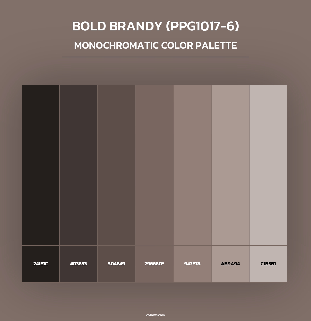 Bold Brandy (PPG1017-6) - Monochromatic Color Palette