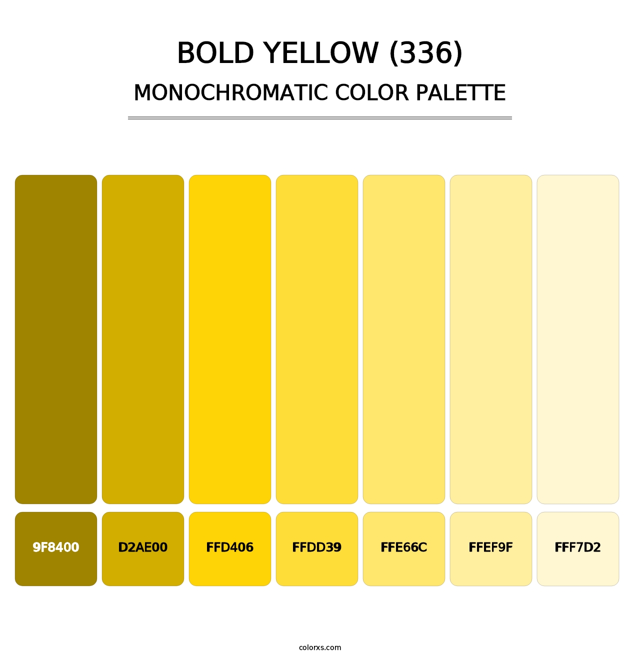 Bold Yellow (336) - Monochromatic Color Palette