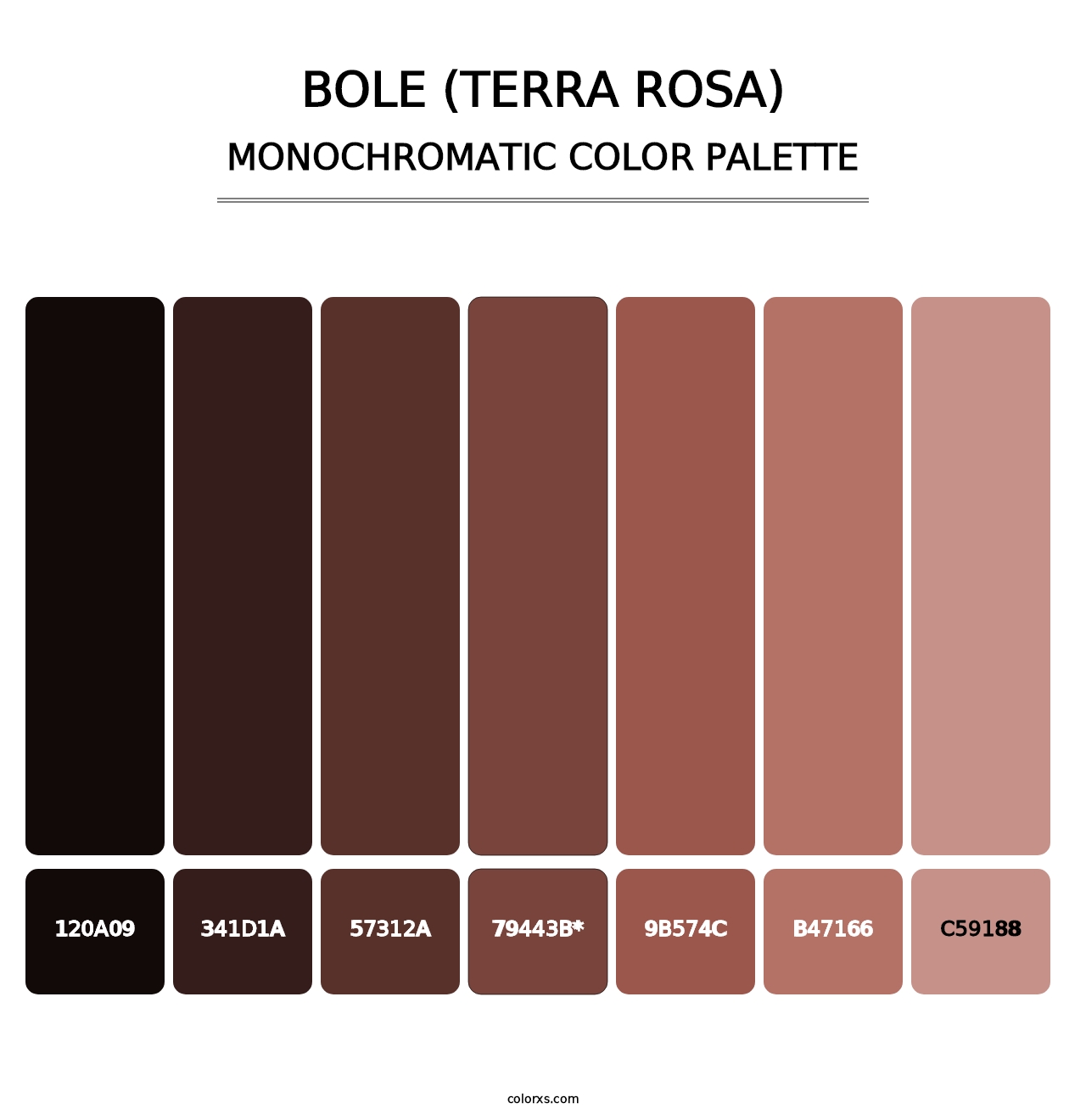 Bole (Terra Rosa) - Monochromatic Color Palette