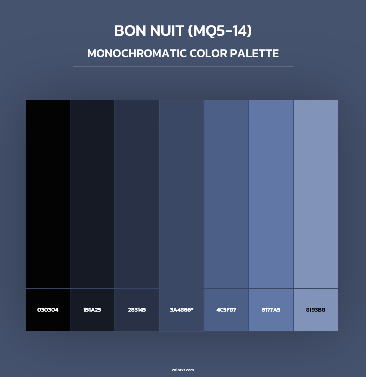 Bon Nuit (MQ5-14) - Monochromatic Color Palette