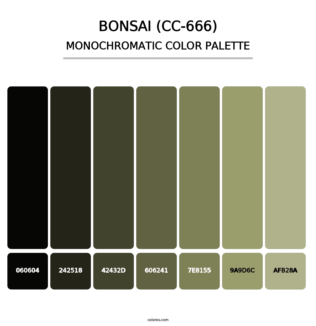 Bonsai (CC-666) - Monochromatic Color Palette